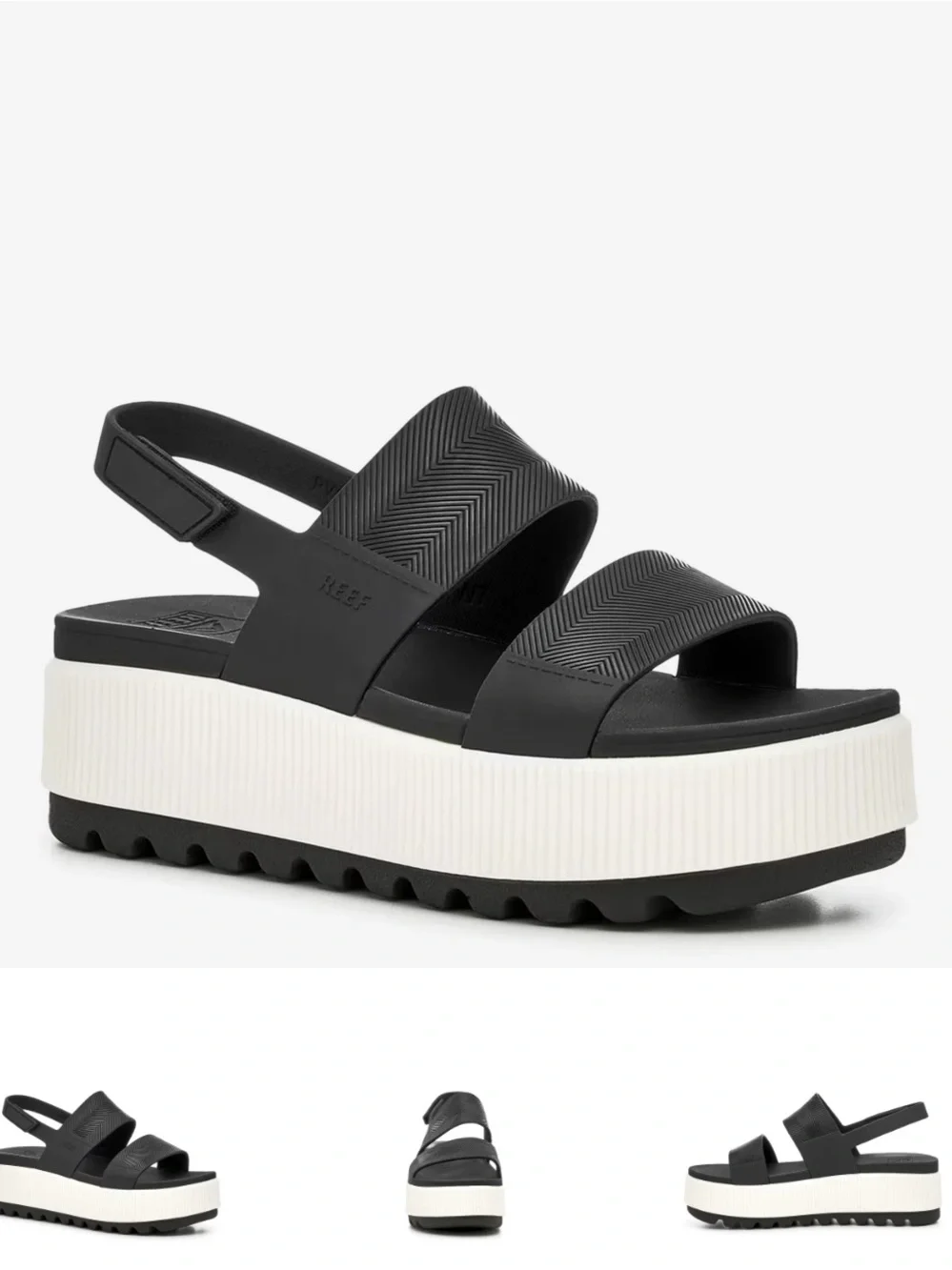 Reef Water Vista Higher Platform Sandal - Black/White - Size 9